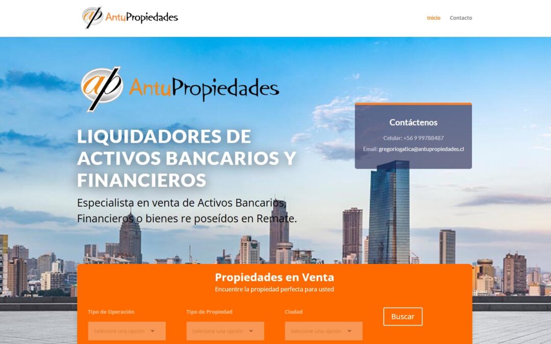 Diseño Web de Antu Propiedades, 2da versión